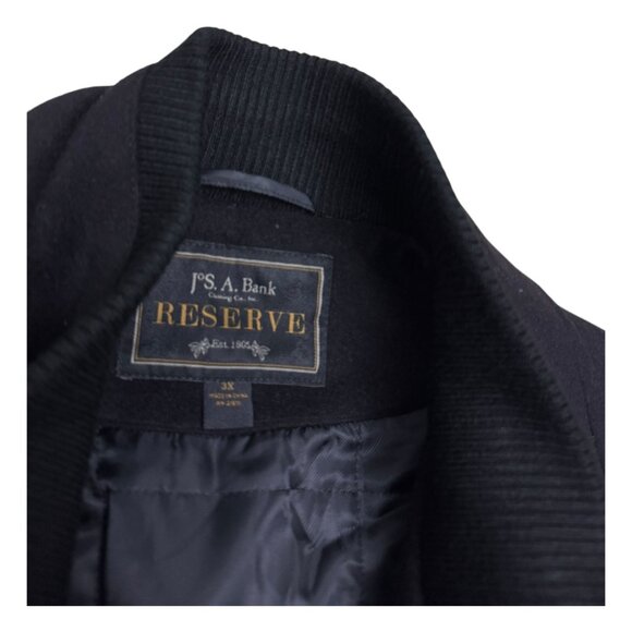 JOS A. BANK RESERVE Wool Blend Luxury Designer Business Casual Pea Coat Mens 3XL - Picture 3 of 7